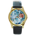 Retro Girls Round Gold Metal Watch