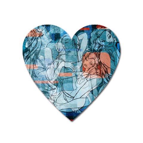 Retro Girls Magnet (Heart) from ArtsNow.com Front