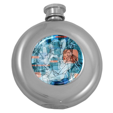 Retro Girls Hip Flask (5 oz) from ArtsNow.com Front