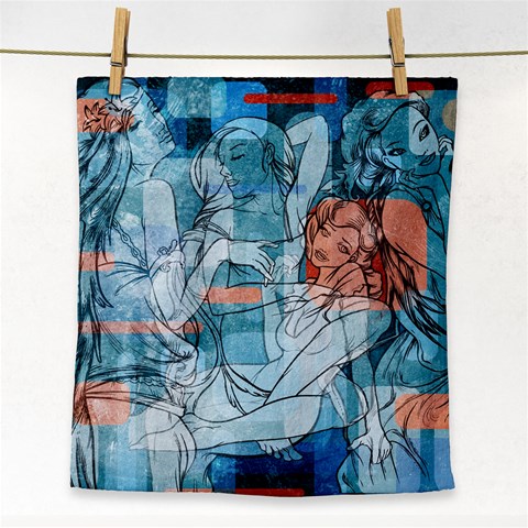 Retro Girls Face Towel from ArtsNow.com Front