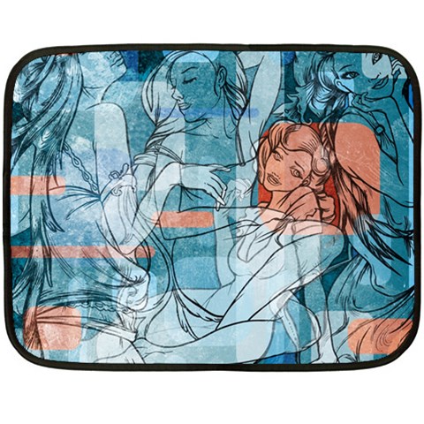 Retro Girls Double Sided Fleece Blanket (Mini) from ArtsNow.com 35 x27  Blanket Back