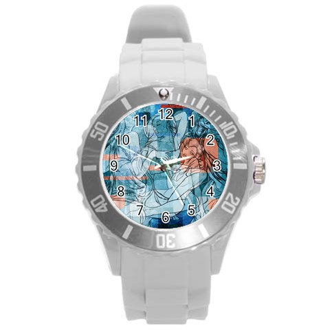 Retro Girls Round Plastic Sport Watch Large from ArtsNow.com Front