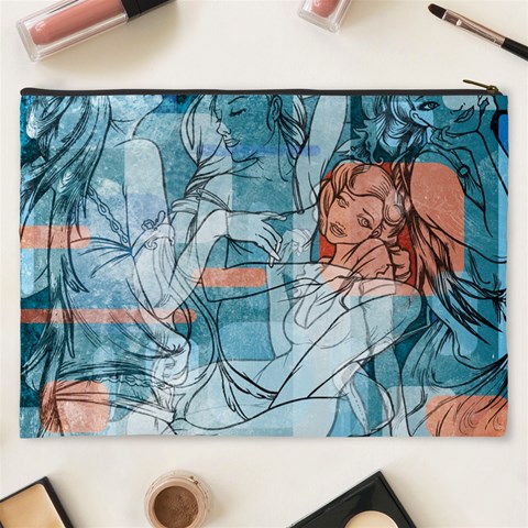 Retro Girls Cosmetic Bag (XXXL) from ArtsNow.com Back