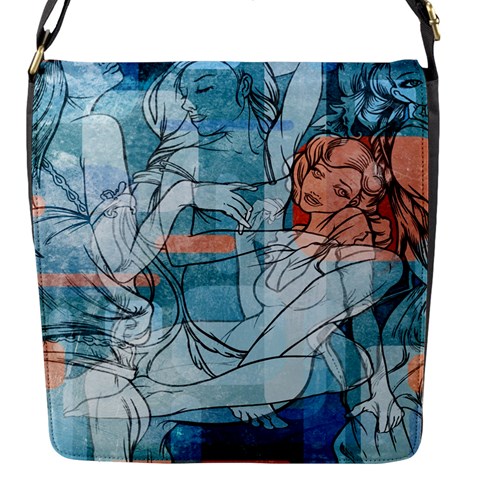 Retro Girls Flap Closure Messenger Bag (Small) from ArtsNow.com Front