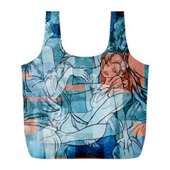 Retro Girls Full Print Recycle Bag (L) from ArtsNow.com Front
