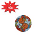 Chinese Phoenix 1  Mini Button (10 pack) 