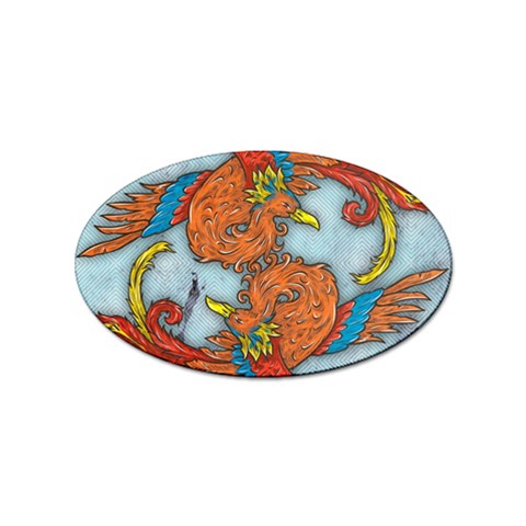 Chinese Phoenix Sticker (Oval) from ArtsNow.com Front