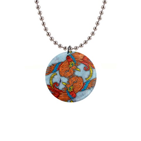 Chinese Phoenix 1  Button Necklace from ArtsNow.com Front