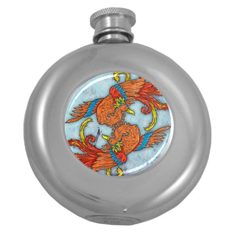 Chinese Phoenix Hip Flask (5 oz) from ArtsNow.com Front