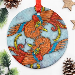 Chinese Phoenix Round Ornament (Two Sides) from ArtsNow.com Front