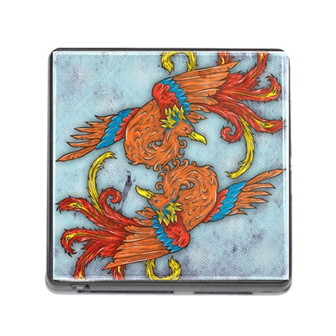 Chinese Phoenix Memory Card Reader with Storage (Square) from ArtsNow.com Front