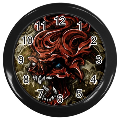 Beyond Skulls Wall Clock (Black) from ArtsNow.com Front