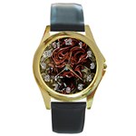 Beyond Skulls Round Gold Metal Watch