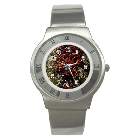 Beyond Skulls Stainless Steel Watch from ArtsNow.com Front