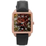 Beyond Skulls Rose Gold Leather Watch 