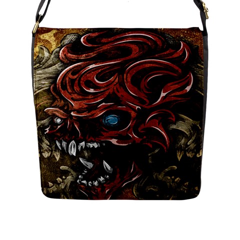 Beyond Skulls Flap Closure Messenger Bag (Large) from ArtsNow.com Front