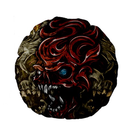 Beyond Skulls 15  Premium Flano Round Cushion  from ArtsNow.com Back