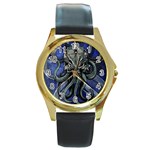 Kraken Round Gold Metal Watch