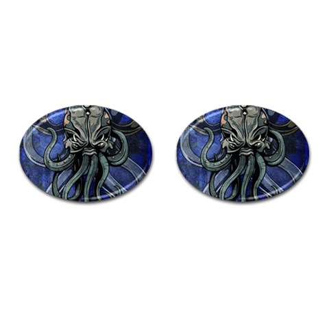 Kraken Cufflinks (Oval) from ArtsNow.com Front(Pair)