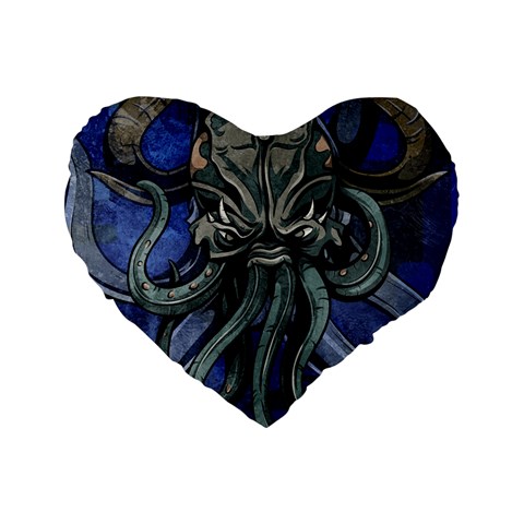 Kraken 16  Premium Heart Shape Cushion  from ArtsNow.com Front