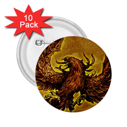 Phoenix Rising 2.25  Button (10 pack) from ArtsNow.com Front