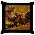 Phoenix Rising Throw Pillow Case (Black)