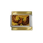 Phoenix Rising Gold Trim Italian Charm (9mm)