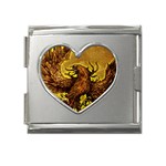 Phoenix Rising Mega Link Heart Italian Charm (18mm)