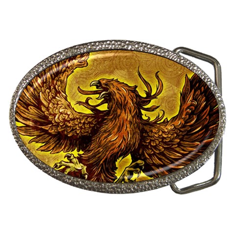 Phoenix Rising Belt Buckle from ArtsNow.com Front