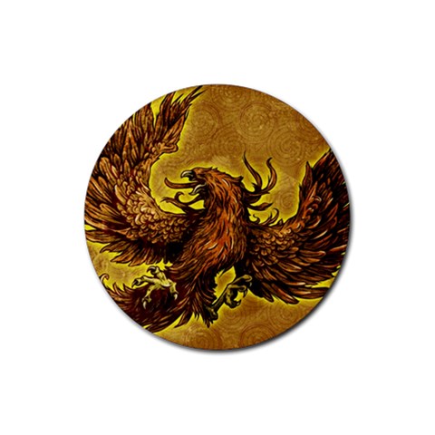 Phoenix Rising Rubber Round Coaster (4 pack) from ArtsNow.com Front