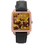 Phoenix Rising Rose Gold Leather Watch 