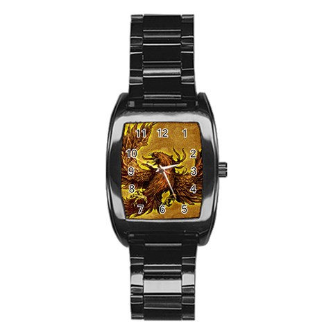 Phoenix Rising Men s Stainless Steel Barrel Analog Watch from ArtsNow.com Front
