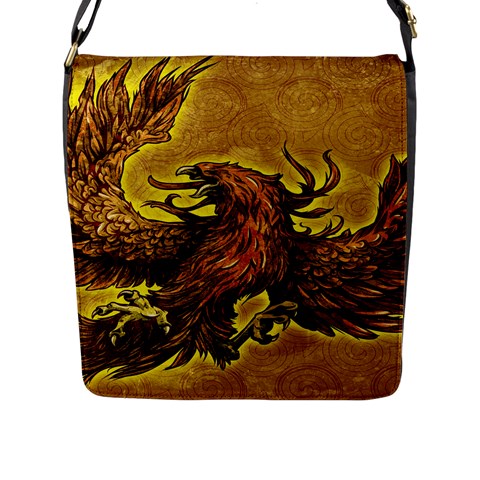 Phoenix Rising Flap Closure Messenger Bag (Large) from ArtsNow.com Front