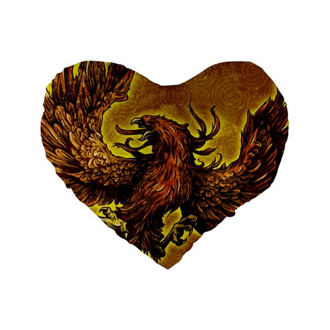 Phoenix Rising 16  Premium Flano Heart Shape Cushion  from ArtsNow.com Front