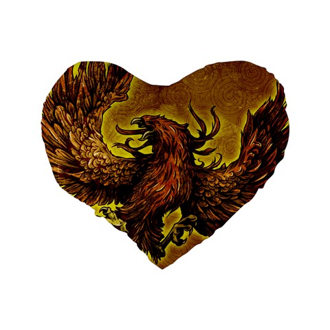 Phoenix Rising 16  Premium Flano Heart Shape Cushion  from ArtsNow.com Back