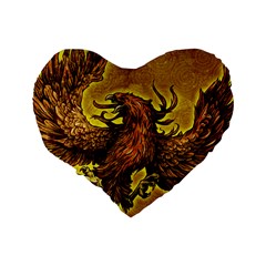 Phoenix Rising 16  Premium Flano Heart Shape Cushion  from ArtsNow.com Back