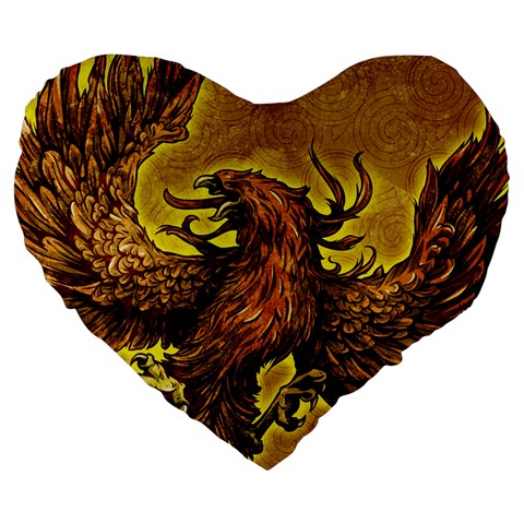 Phoenix Rising 19  Premium Flano Heart Shape Cushion from ArtsNow.com Front