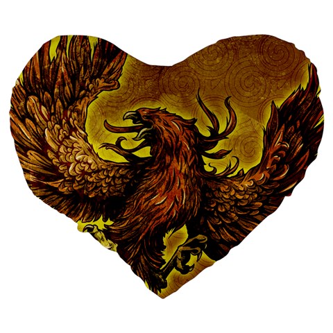 Phoenix Rising 19  Premium Flano Heart Shape Cushion from ArtsNow.com Back