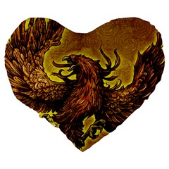Phoenix Rising 19  Premium Flano Heart Shape Cushion from ArtsNow.com Back