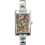 Sugar Skull Collage Rectangular Italian Charm Watch