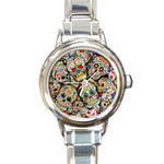 Sugar Skull Collage Round Italian Charm Watch