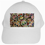 Sugar Skull Collage White Cap