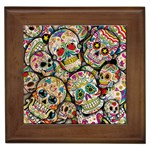 Sugar Skull Collage Framed Tile