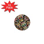 Sugar Skull Collage 1  Mini Button (10 pack) 