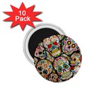 Sugar Skull Collage 1.75  Magnet (10 pack) 