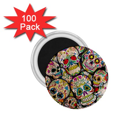 Sugar Skull Collage 1.75  Magnet (100 pack)  from ArtsNow.com Front