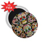 Sugar Skull Collage 2.25  Magnet (10 pack)