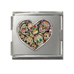 Sugar Skull Collage Mega Link Heart Italian Charm (18mm)