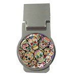 Sugar Skull Collage Money Clip (Round)