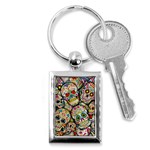 Sugar Skull Collage Key Chain (Rectangle)